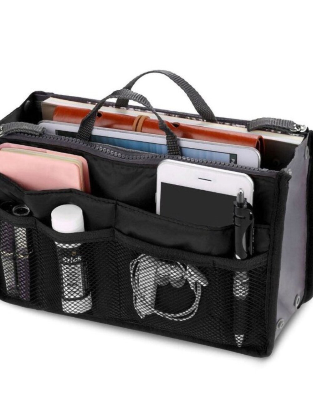 Handbag Organizer Insert/ Divider/Purse Tote Black /Cosmetics & Much More - NWT